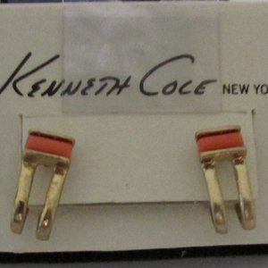 Vintage Kenneth Cole Post Earrings Carelian Stone